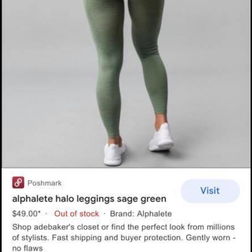 Alphalete S Halo Leggings In Nude And Sage Green, Alp… Gem